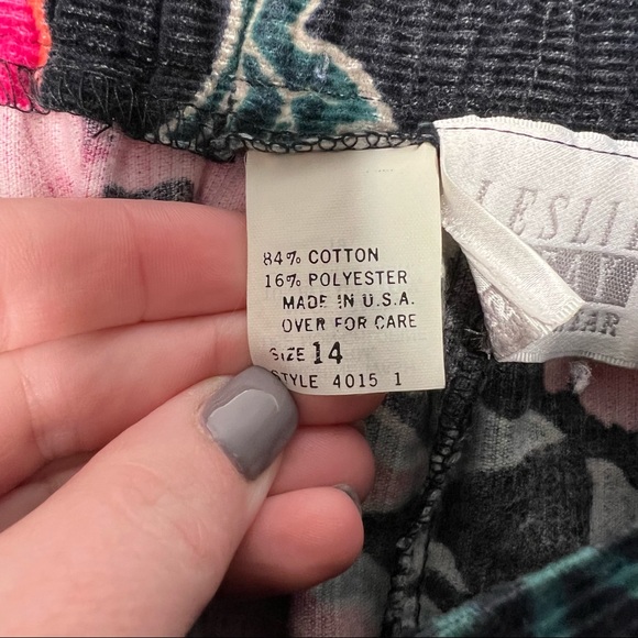 Vintage Leslie Fay Sportswear 90s Corduroy Floral A-line skirt Size 14 Unique - Picture 8 of 9